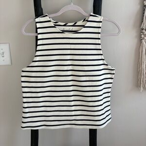 Marled. Striped Sleeveless Top - Blue and White. Size Large.